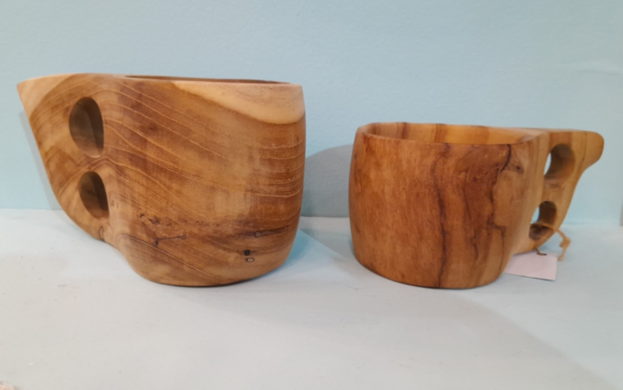 Teak Wood Cup Mug Coffee Tea Kitchen Restaurant