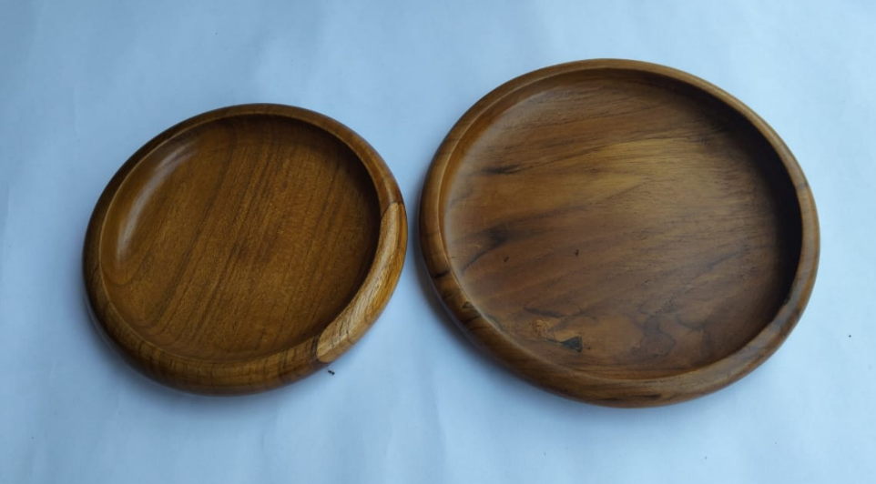 teak wood serving cooking restaurant plate