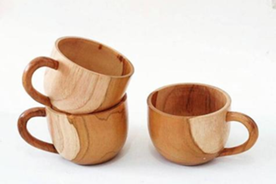 coffee mug cup teak wood kitchen